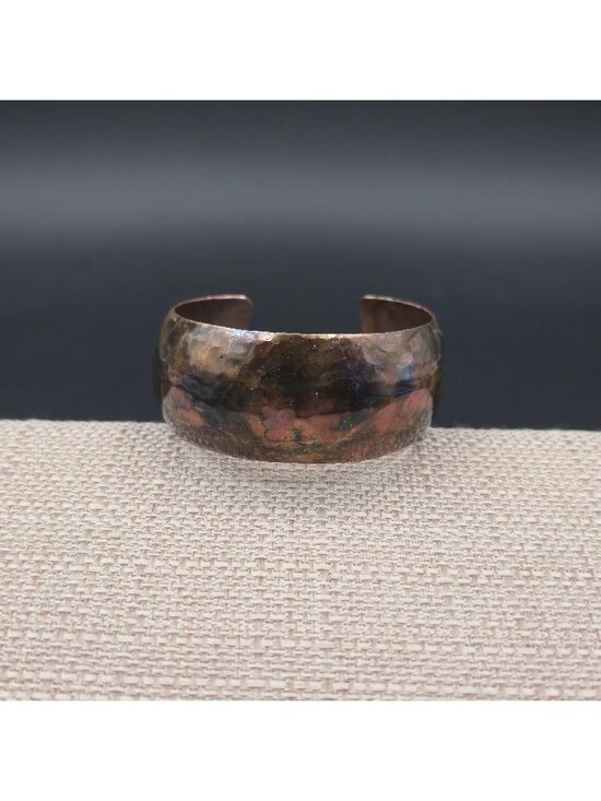 Jewelry - 7 Inch Copper Hammered Flame Patina Cuff Bracelet B1160